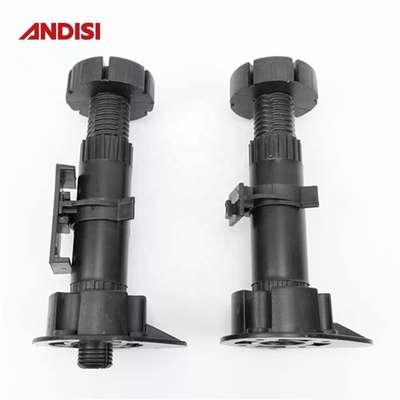 調節可能なキッチンキャビネット レベルアップ 脚 黒 仕上げ 100-190MM 高さ PP ABS 素材