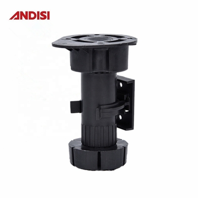 調節可能なキッチンキャビネット レベルアップ 脚 黒 仕上げ 100-190MM 高さ PP ABS 素材
