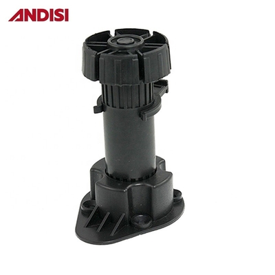 調節可能なキッチンキャビネット レベルアップ 脚 黒 仕上げ 100-190MM 高さ PP ABS 素材