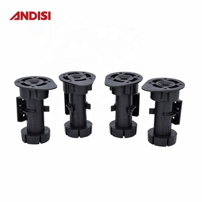 調節可能なキッチンキャビネット レベルアップ 脚 黒 仕上げ 100-190MM 高さ PP ABS 素材
