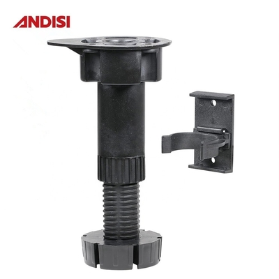 調節可能なキッチンキャビネット レベルアップ 脚 黒 仕上げ 100-190MM 高さ PP ABS 素材