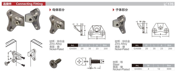 モダンデザイン 家具 亜鉛合金 接続 木のコーナー 共同キャビネット キャビネットの接続支架