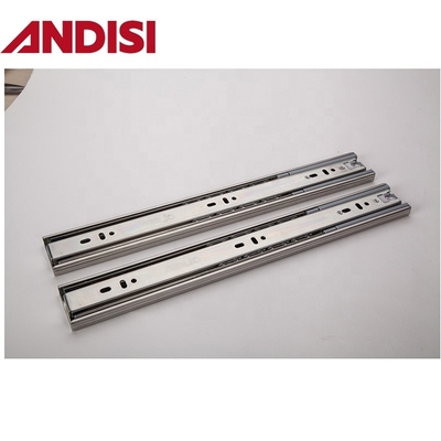 亜鉛付仕上げ 45mm 柔らかい閉ざされたボールベアリング ドラワー スライドレール 家具用ハードウェア