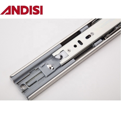 亜鉛付仕上げ 45mm 柔らかい閉ざされたボールベアリング ドラワー スライドレール 家具用ハードウェア