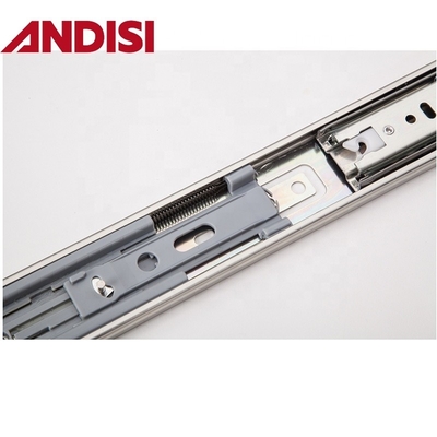 亜鉛付仕上げ 45mm 柔らかい閉ざされたボールベアリング ドラワー スライドレール 家具用ハードウェア