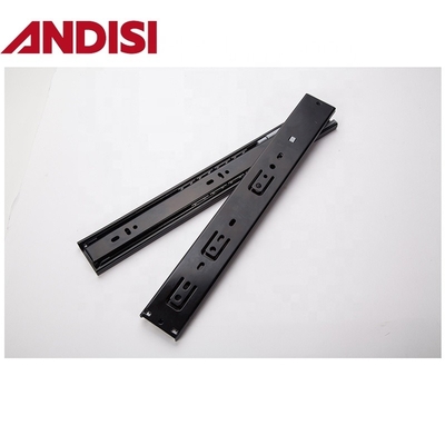 亜鉛付仕上げ 45mm 柔らかい閉ざされたボールベアリング ドラワー スライドレール 家具用ハードウェア