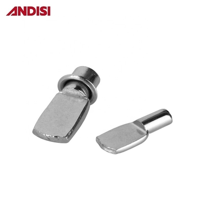 ニッケル付 スプーン形 メタルブレーキット 5mm 棚 支柱 具具キャビネット用のペグ