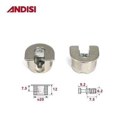 亜鉛合金 20mm スレッド カム ロック ミニ 固定 シェルフ サポート ホールダー 家具 コンネクタ