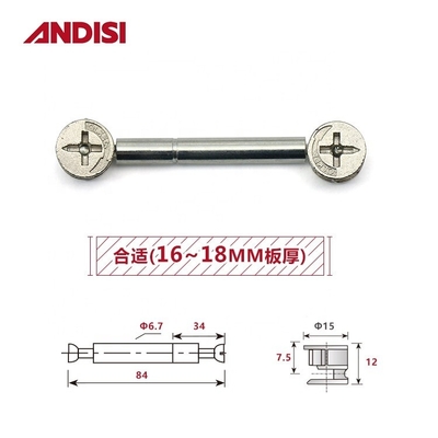 ミニ 固定 カム ダブル エンド ボルト スレッド スクロール モダン デザイン その他 家具 ハードウェア
